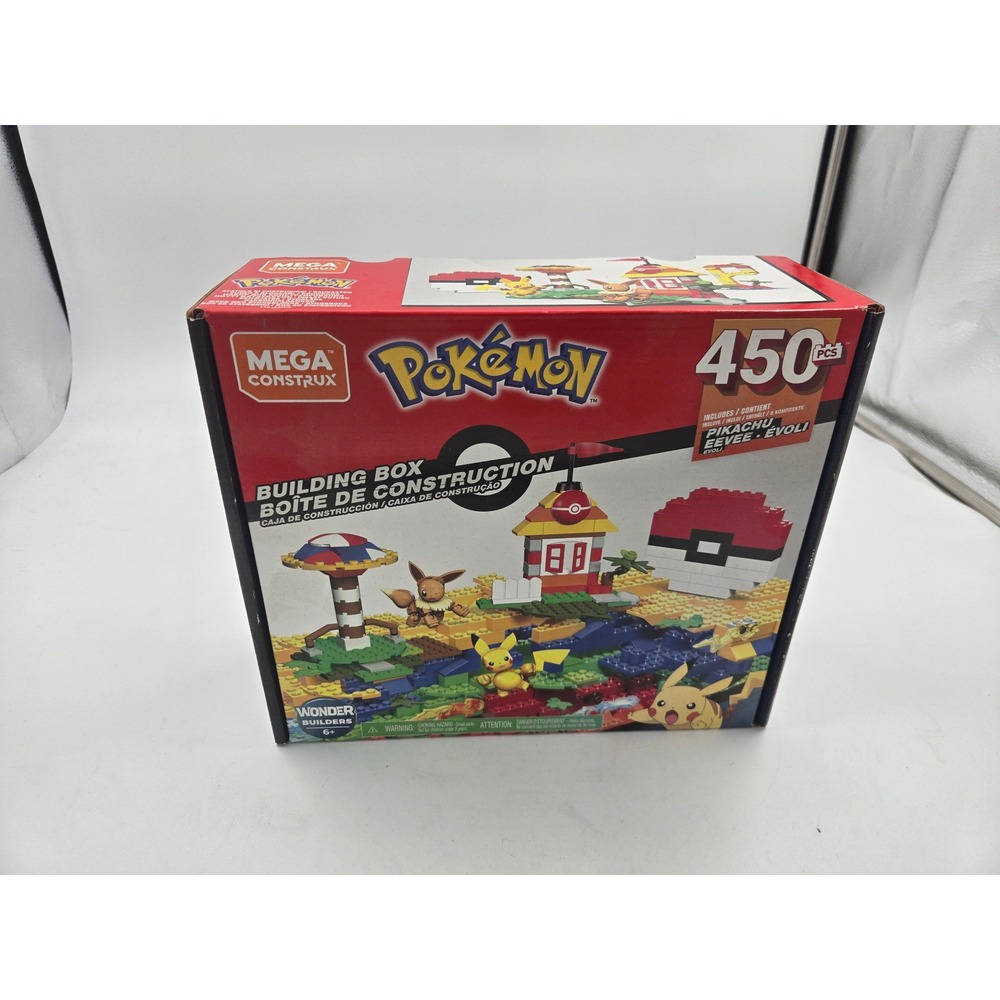 Mega Construx Pokemon Building Box 450 Pcs Pikachu Eevee Set GMD35 New